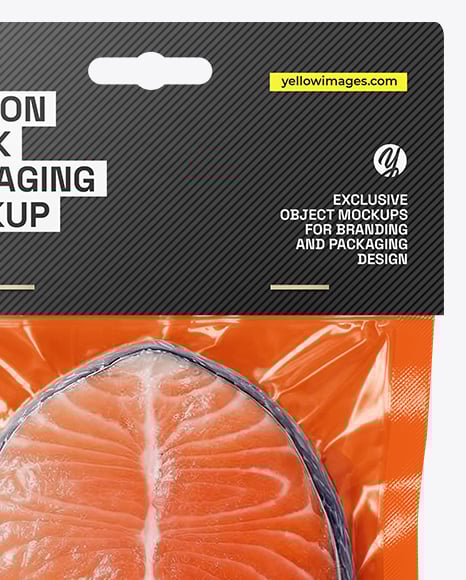 Packaging with Salmon Steak Mockup