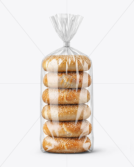 Sesame Seed Bagels Package Mockup