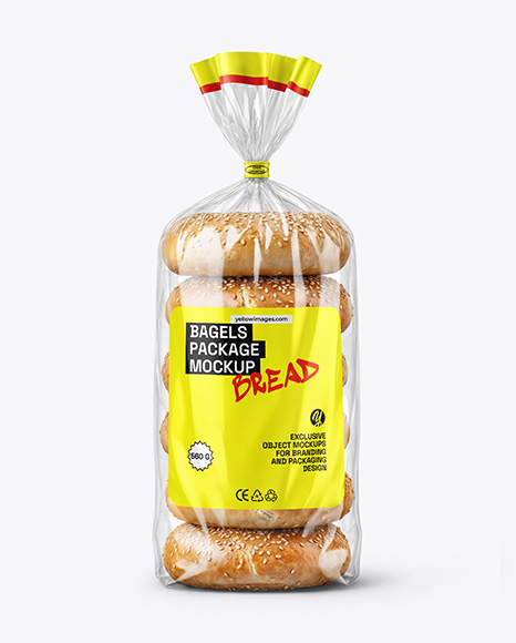 Sesame Seed Bagels Package Mockup