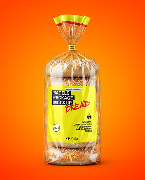 Sesame Seed Bagels Package Mockup