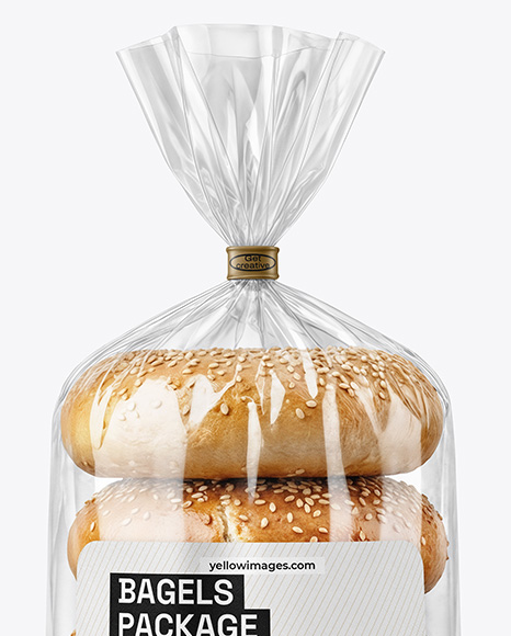 Sesame Seed Bagels Package Mockup