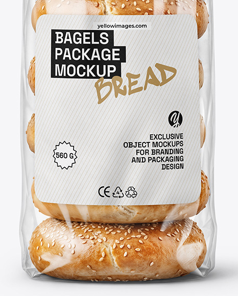 Sesame Seed Bagels Package Mockup