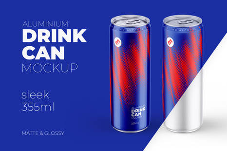 Sleek 355ml Aluminium Can Mockup - Product Mockups