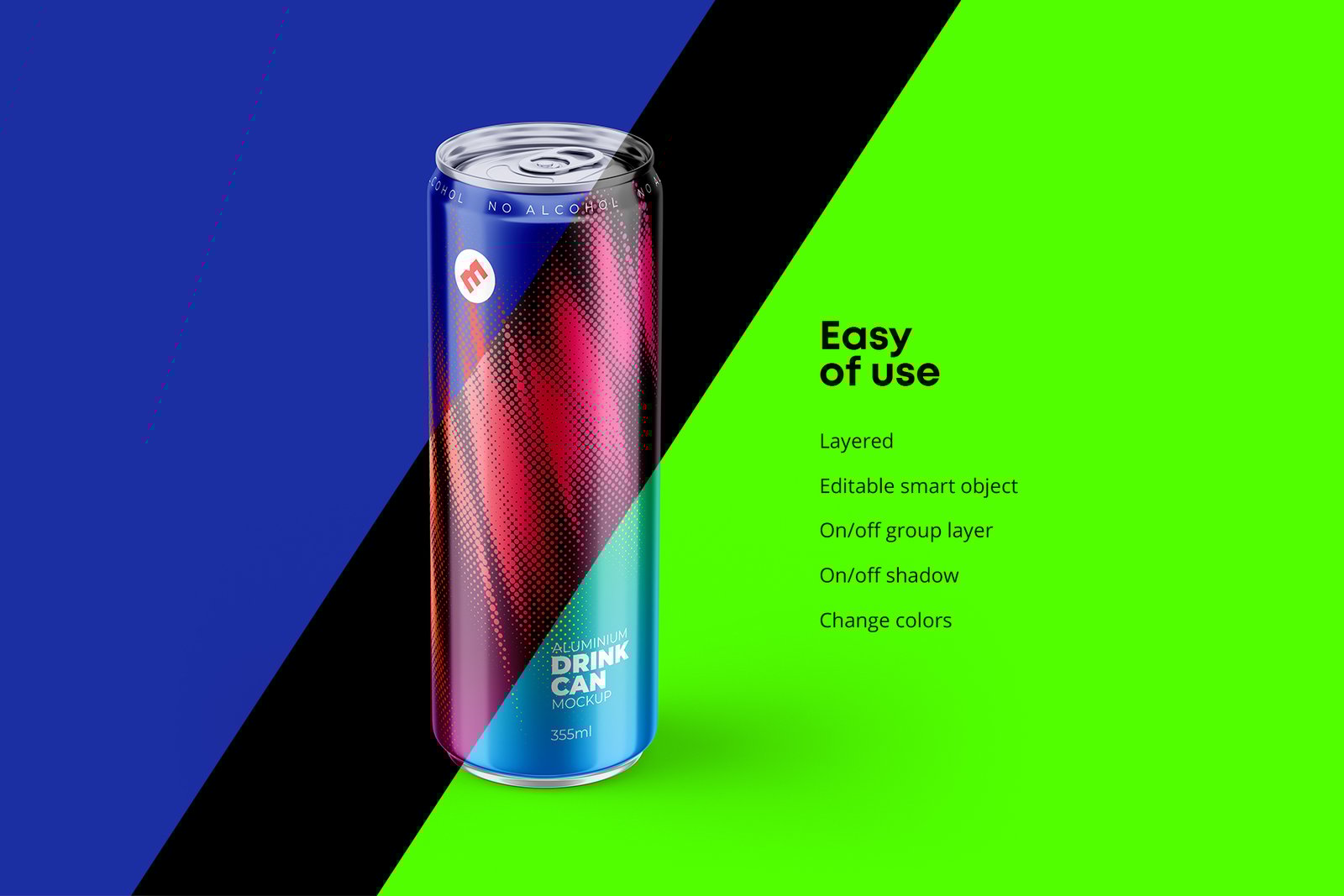 Sleek 355ml Aluminium Can Mockup