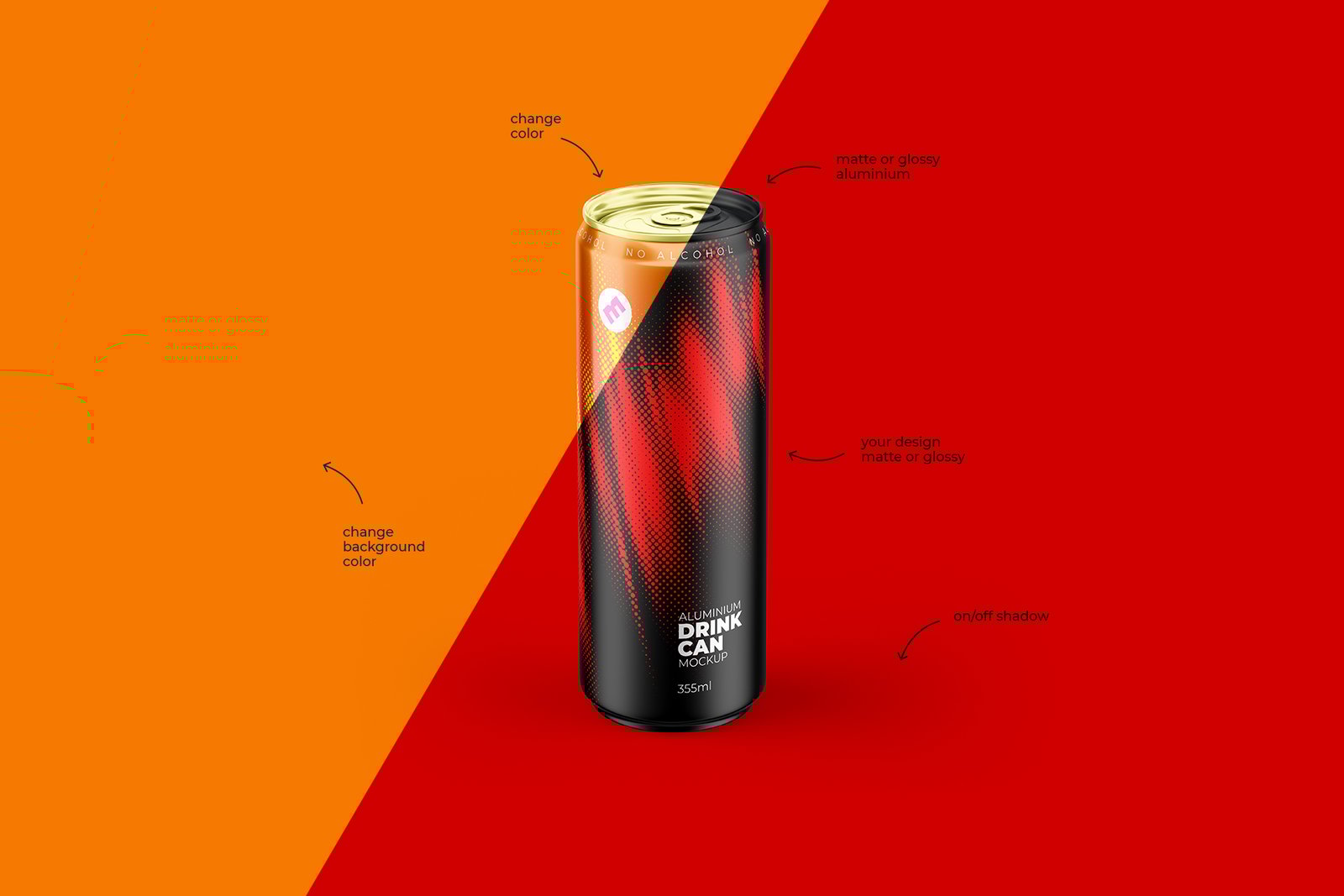 Sleek 355ml Aluminium Can Mockup