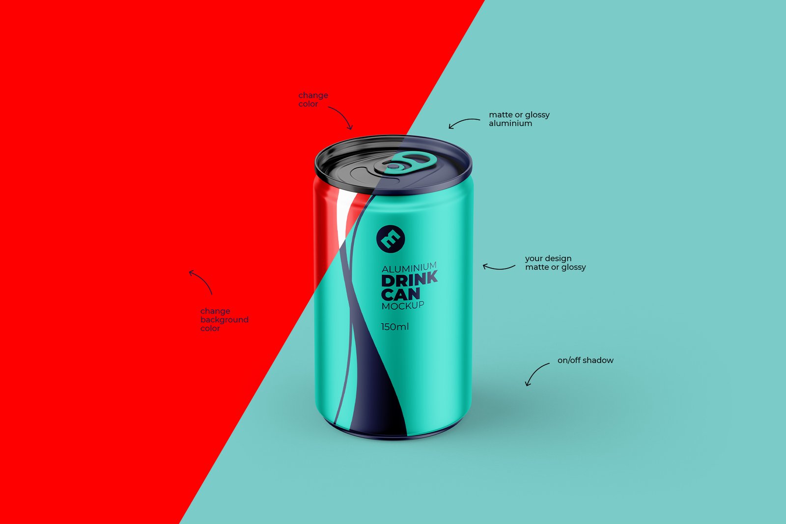 Slim 150ml Aluminium Can Mockup