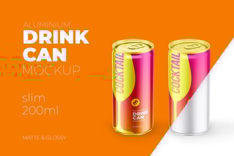 Slim 200ml Aluminium Can Mockup - Creative Store
