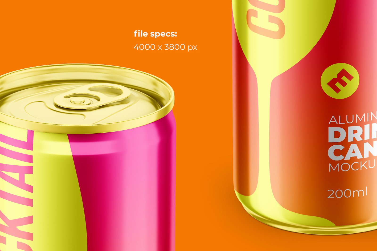 Slim 200ml Aluminium Can Mockup