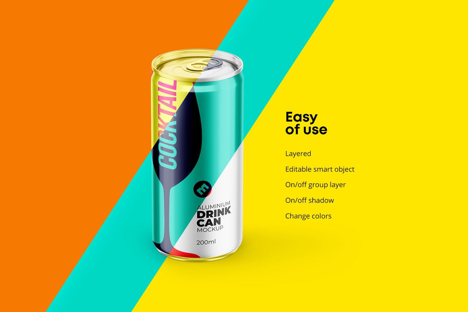 Slim 200ml Aluminium Can Mockup