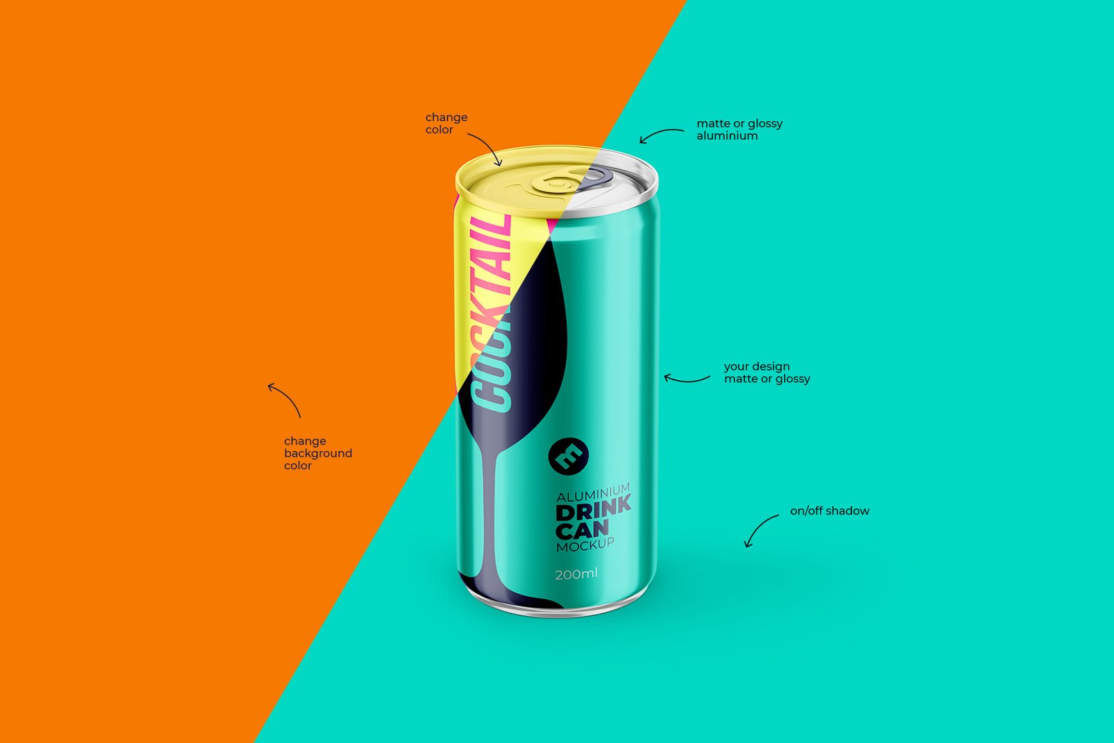 Slim 200ml Aluminium Can Mockup