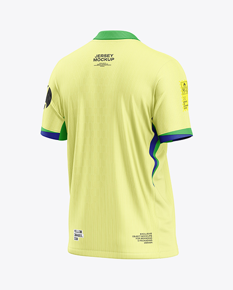 Soccer Jersey Mockup - Back Half Side View