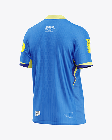 Soccer Jersey Mockup - Back Half Side View