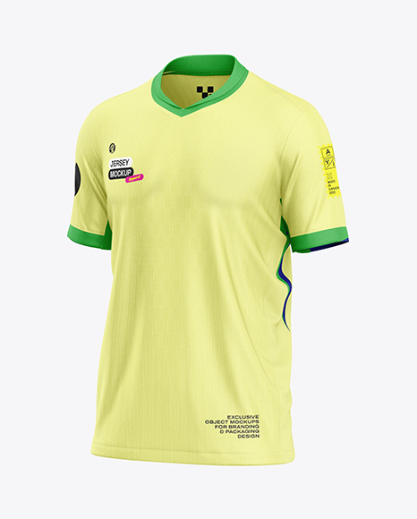 Soccer Jersey Mockup - Half Side View