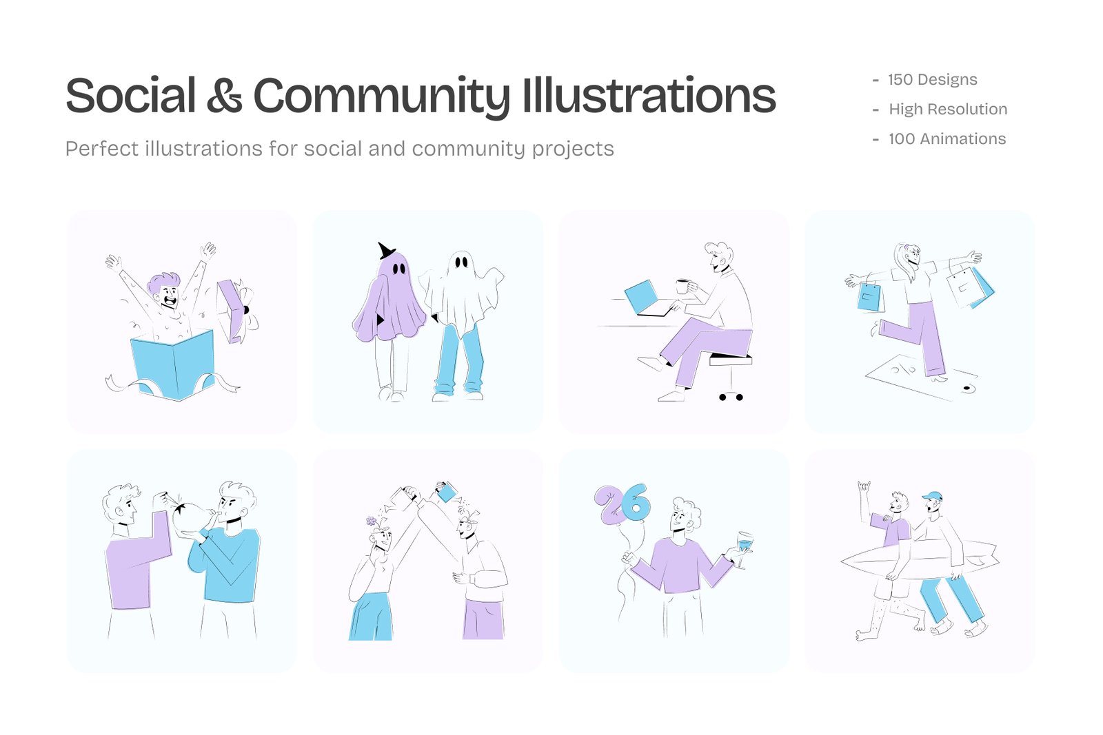 Social and Community Illustrations Bundle