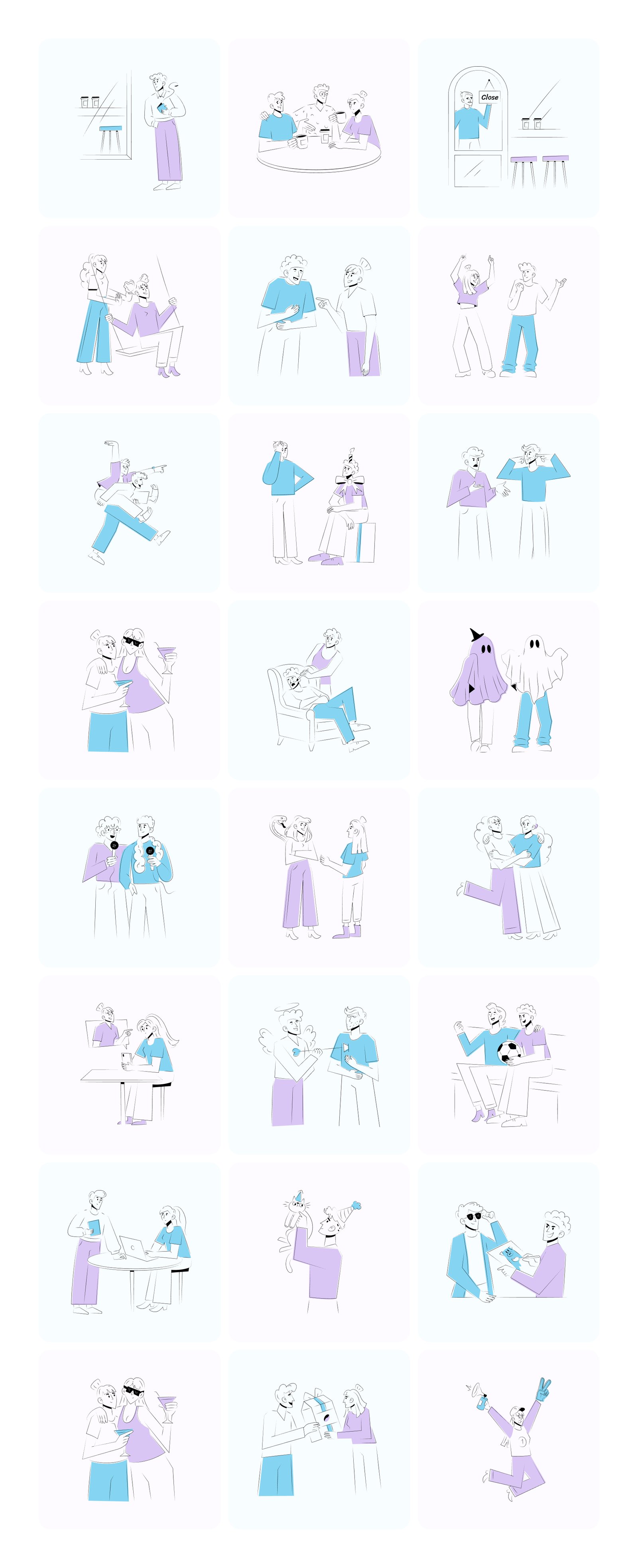 Social and Community Illustrations Bundle