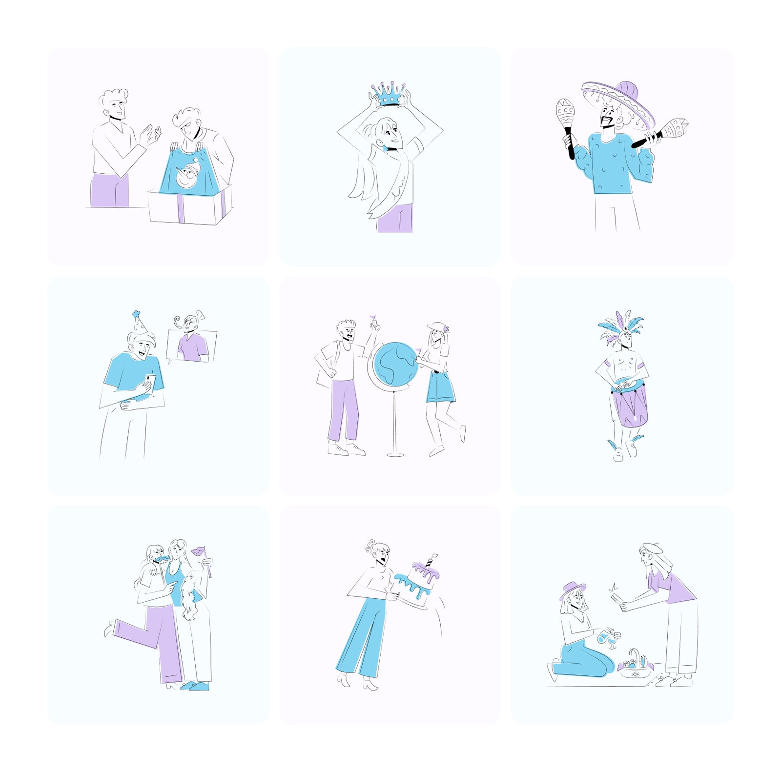 Social and Community Illustrations Bundle