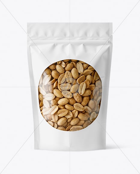 Stand-up Pouch with Salted Peanut Mockup
