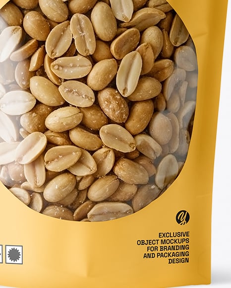 Stand-up Pouch with Salted Peanut Mockup