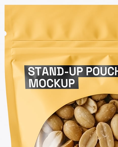 Stand-up Pouch with Salted Peanut Mockup