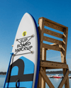 SUP Board on Sandy Beach Mockup