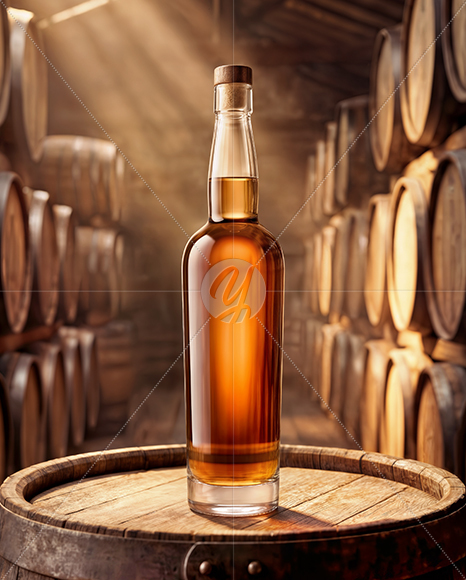 Tall Whiskey Bottle Mockup