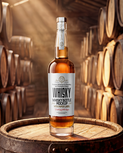 Tall Whiskey Bottle Mockup