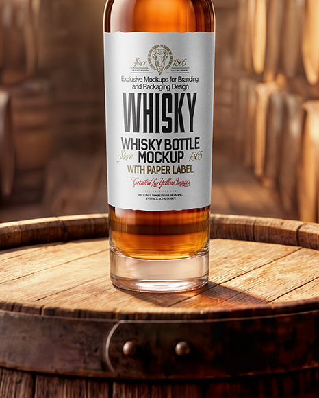 Tall Whiskey Bottle Mockup