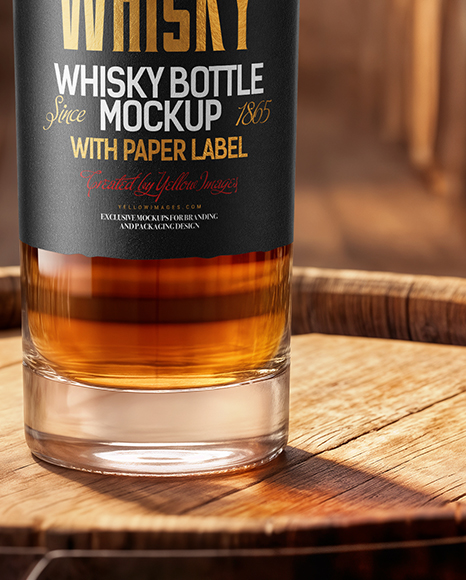 Tall Whiskey Bottle Mockup