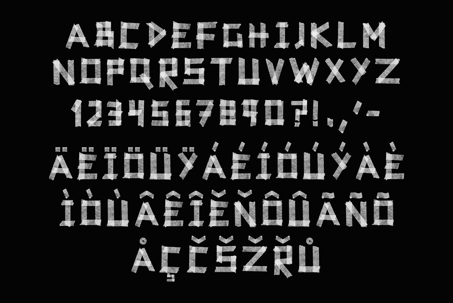 Tape White Font