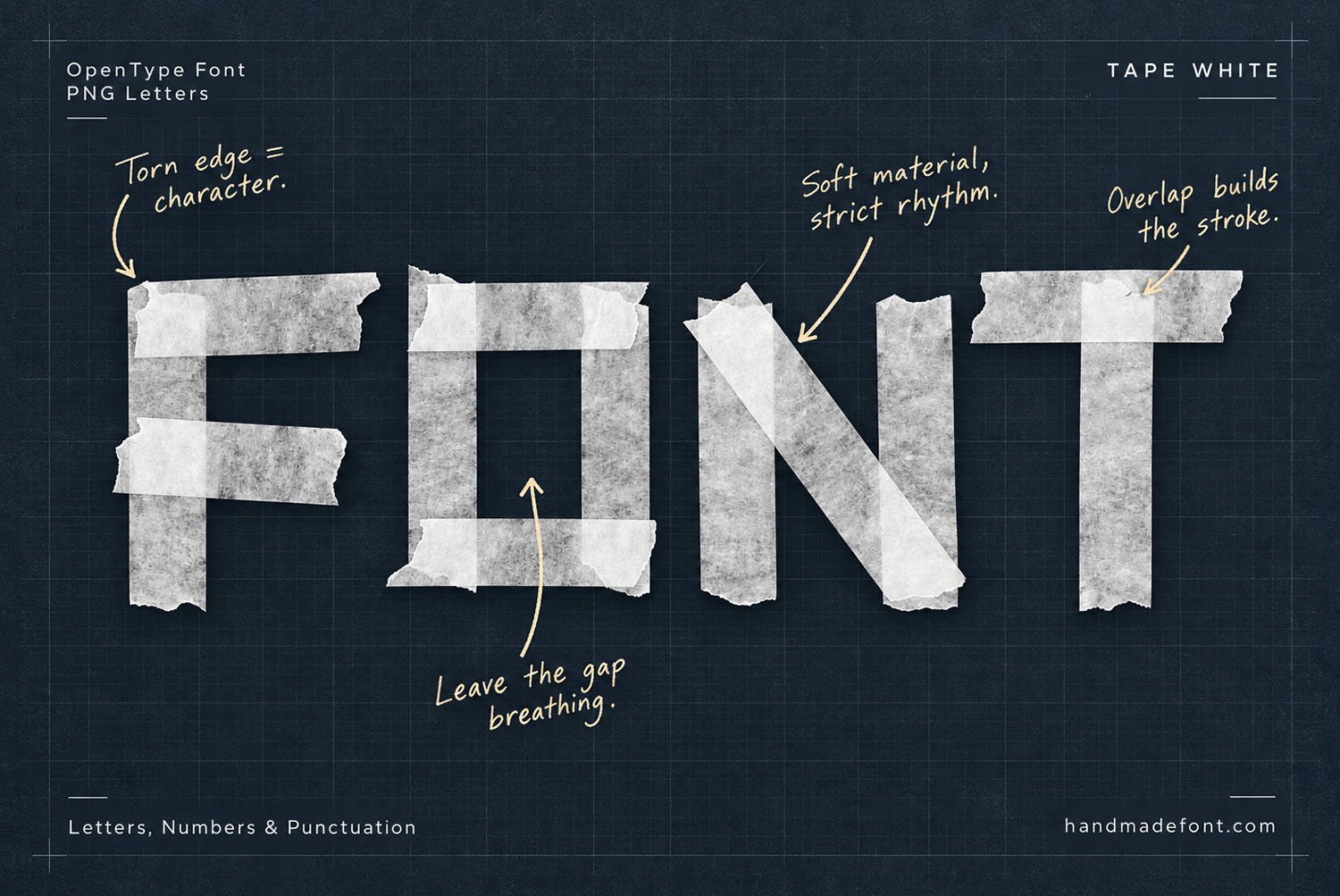 Tape White Font