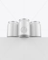Three Glossy Cans Mockup