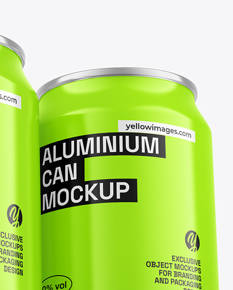 Three Glossy Cans Mockup