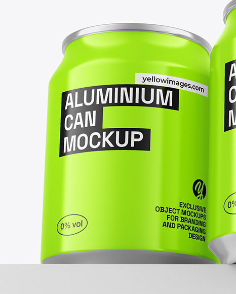 Three Glossy Cans Mockup
