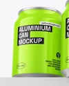 Three Glossy Cans Mockup