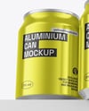 Three Glossy Metallic Cans Mockup