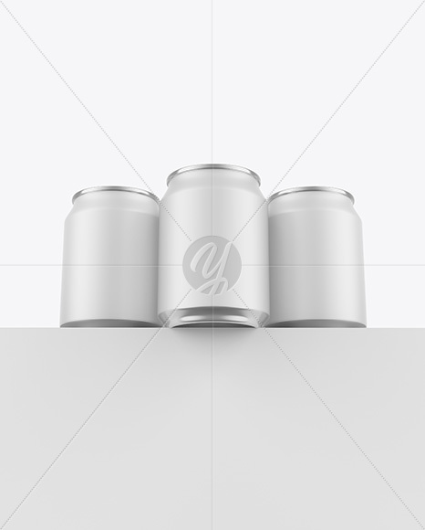Three Matte Cans Mockup