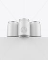 Three Matte Cans Mockup