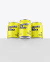 Three Matte Cans Mockup
