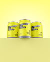 Three Matte Cans Mockup