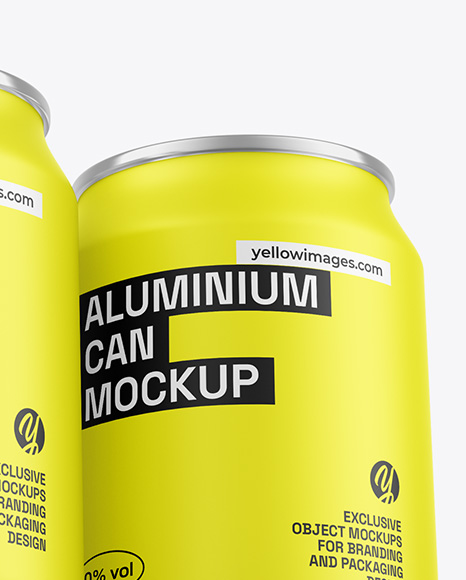 Three Matte Cans Mockup
