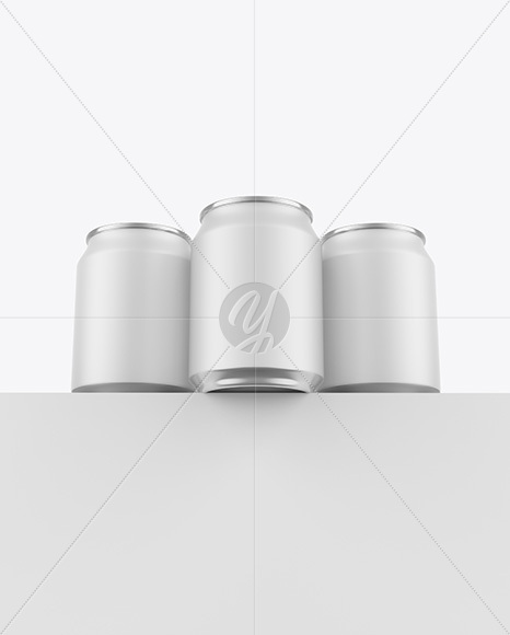 Three Matte Cans Mockup