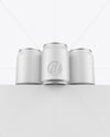 Three Matte Cans Mockup