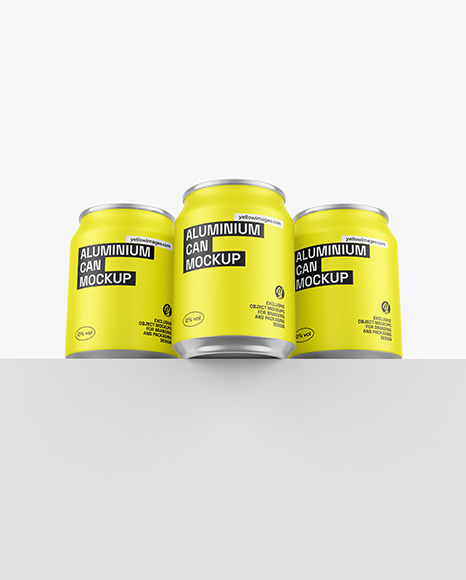 Three Matte Cans Mockup - PSD Mockups