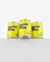 Three Matte Cans Mockup