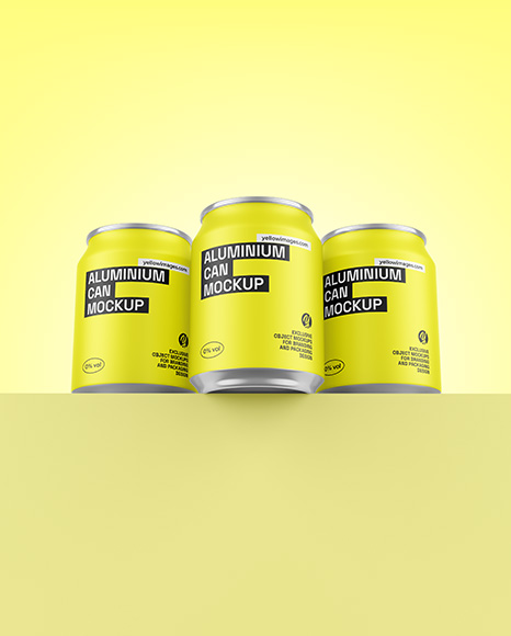 Three Matte Cans Mockup