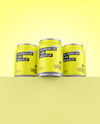 Three Matte Cans Mockup