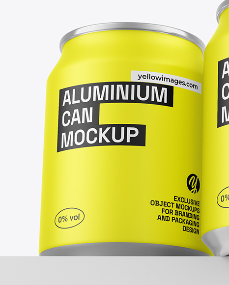 Three Matte Cans Mockup