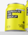 Three Matte Cans Mockup