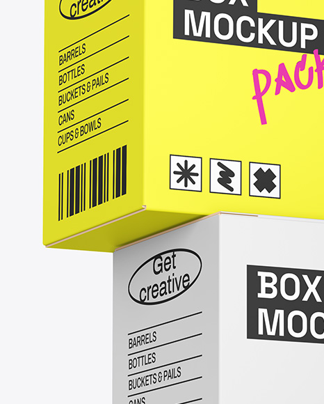 Three Paper Boxes Mockup