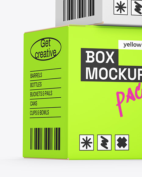 Three Paper Boxes Mockup